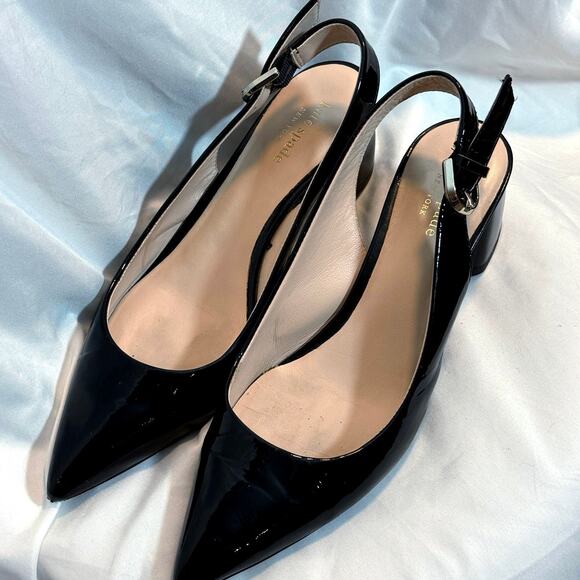 Kate Spade Women's Black Patent Mika Pointed Toe Slingback Pumps Heels 8M - Picture 3 of 7